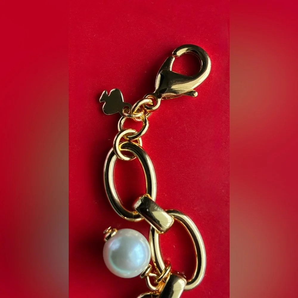 kate spade Gold-Tone Bracelet with Blue Crystal and Pearl Charms - Picture 12 of 13